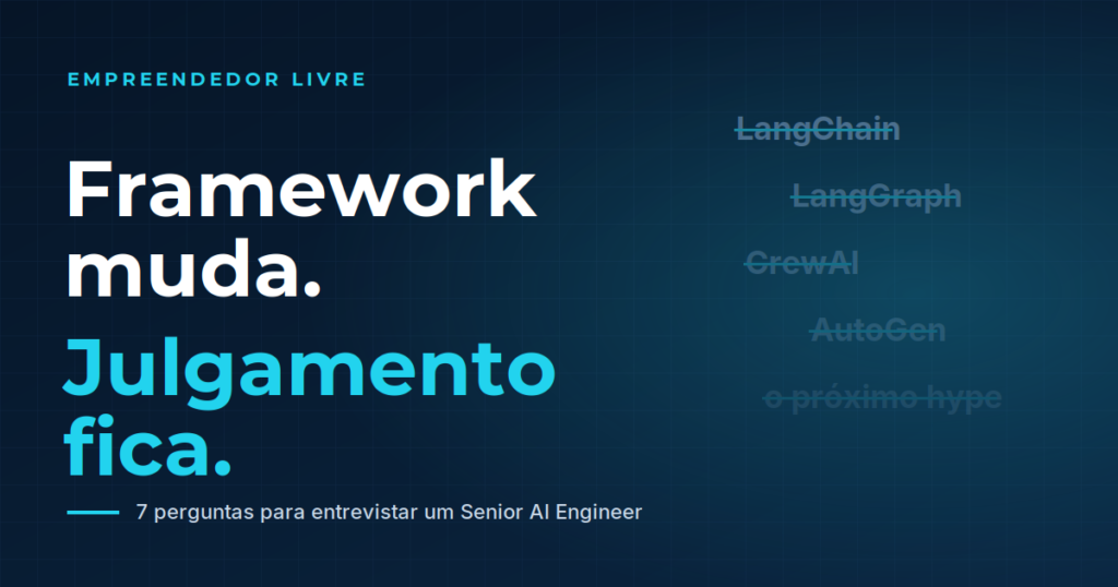 Framework muda, julgamento fica: 7 perguntas que eu faria para contratar um Senior AI Engineer