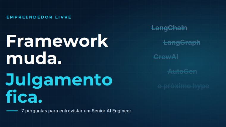 Framework muda, julgamento fica: 7 perguntas que eu faria para contratar um Senior AI Engineer