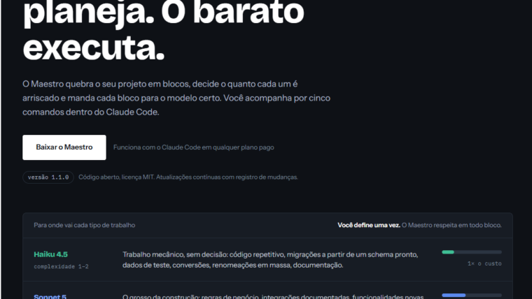Maestro: a ferramenta gratuita que decide qual IA usar em cada parte do seu projeto